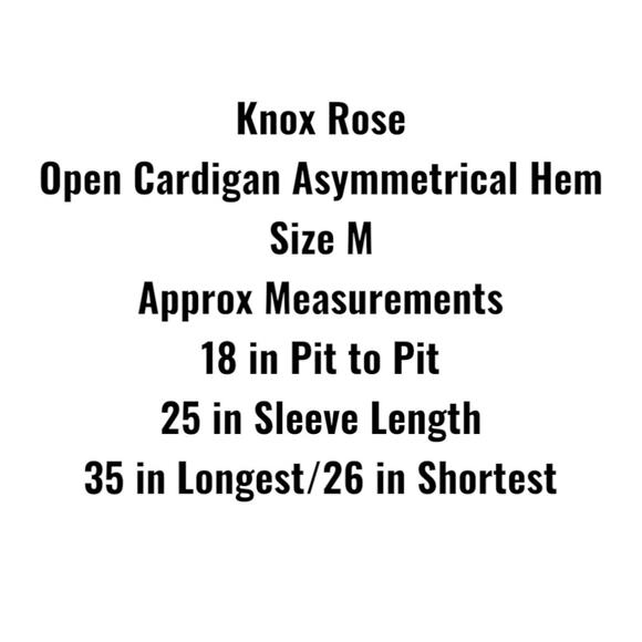 Knox Rose Open Cardigan Sweater Womens SZ M Lace Knit Draped Romantic Boho Hi-Lo - Picture 3 of 10